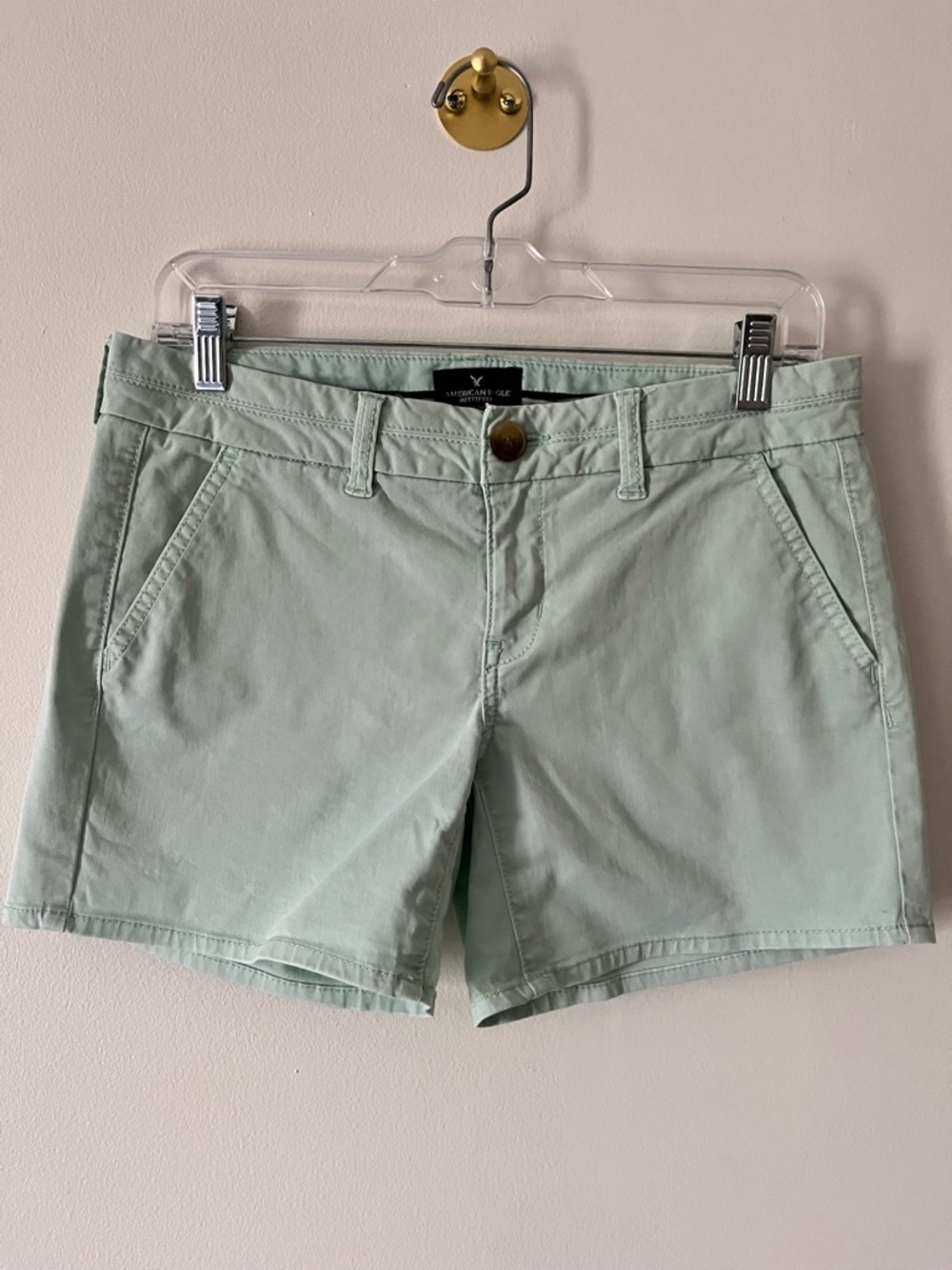 American Eagle Outfitters Mint Green Midi Chino Shorts 4